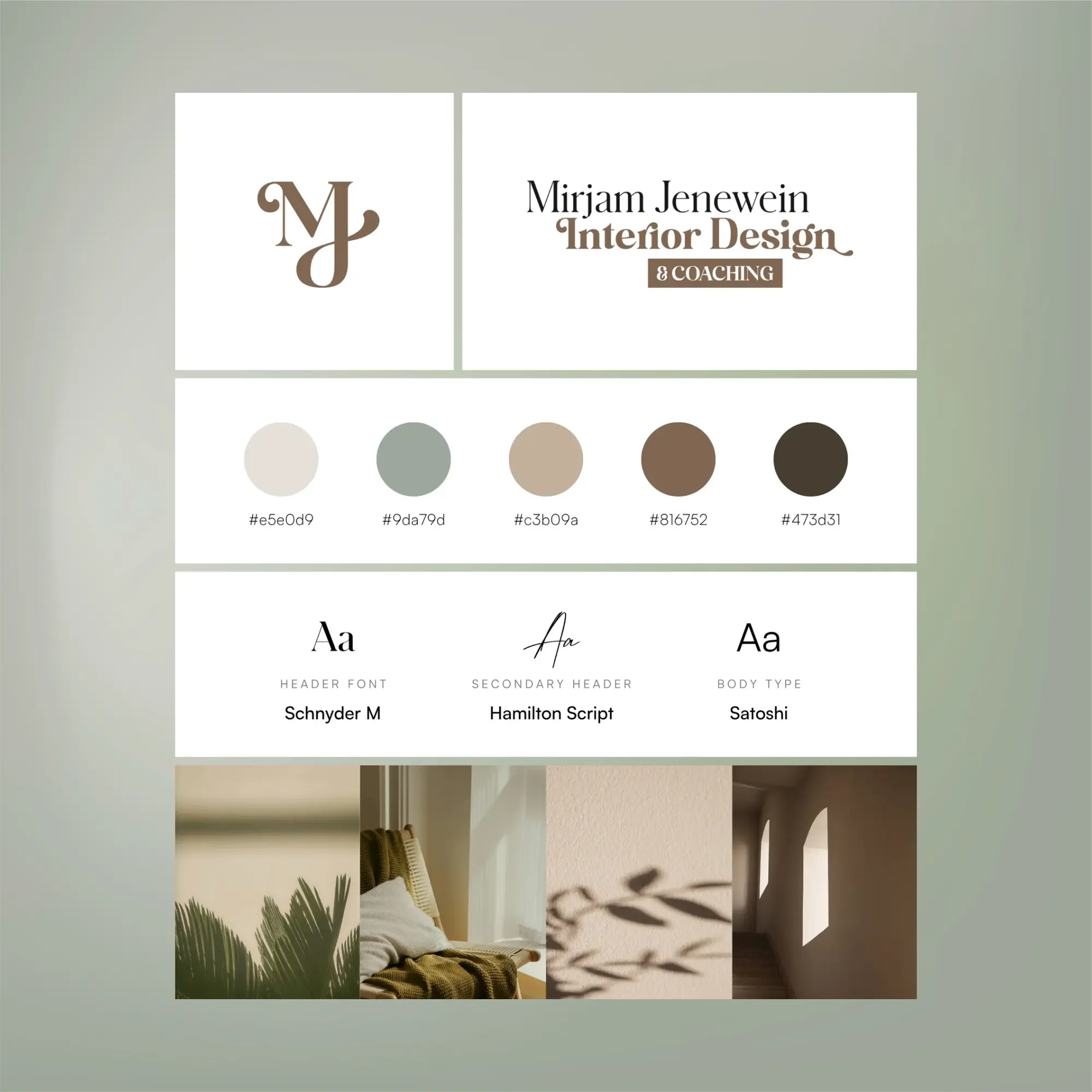 MJ Interior Design Brand Board