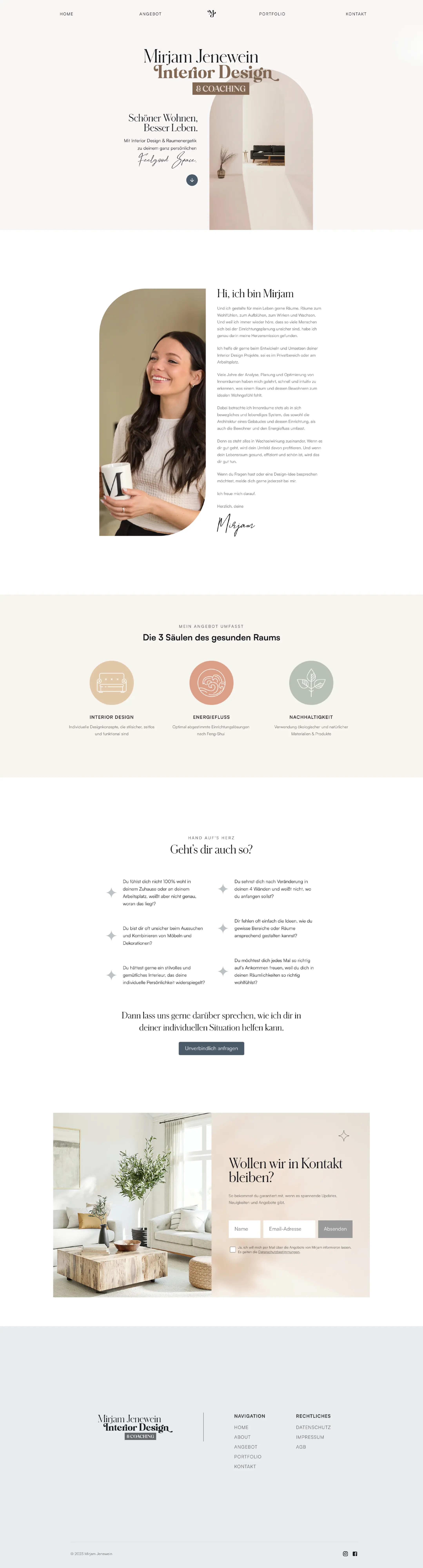 Website-Ansicht von MJ Interior Design