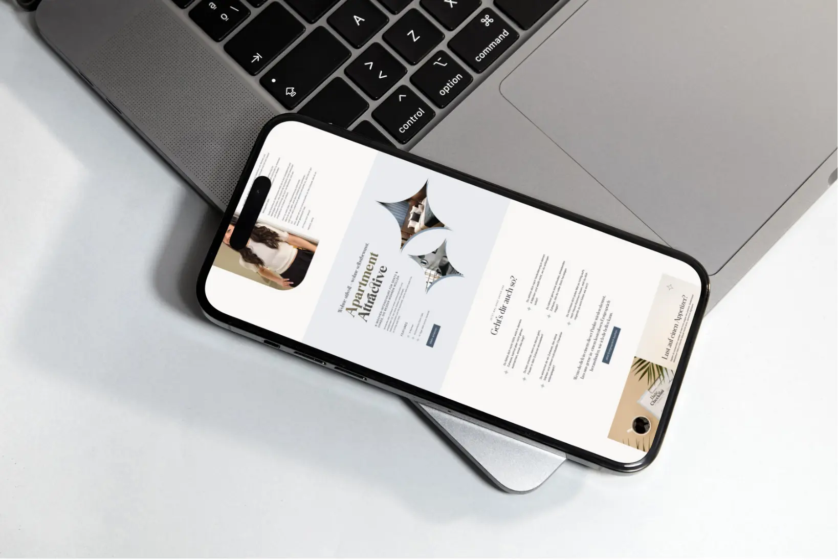 Mobiles Website-Mockup von Apartment Attractive